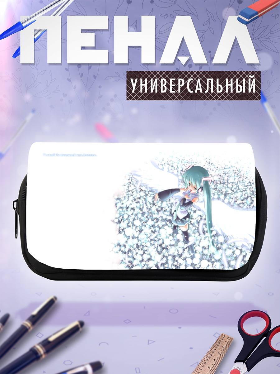Пенал-косметичка Мику Хацунэ в цветах