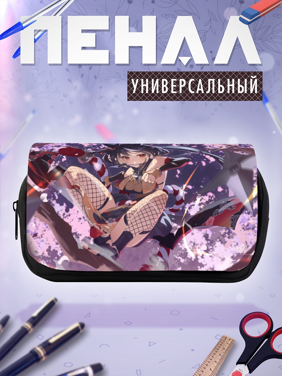 Пенал-косметичка Китасан Блэк в цветах