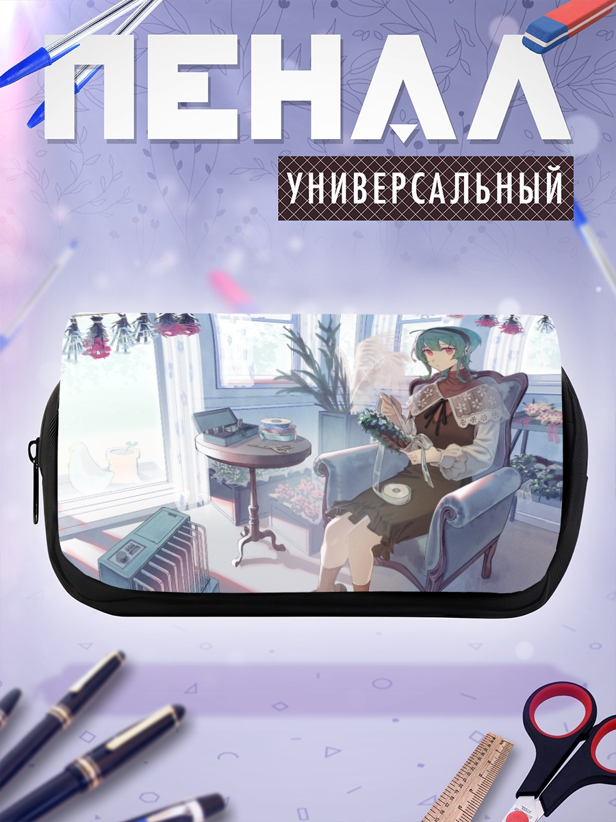 Пенал-косметичка Мику Хацунэ в цветах