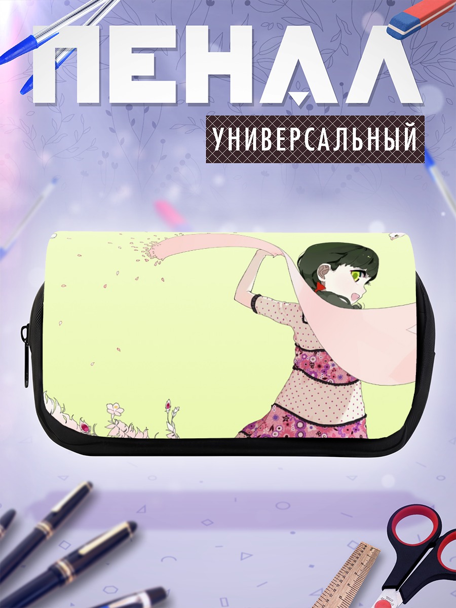 Пенал-косметичка Девушка в цветах