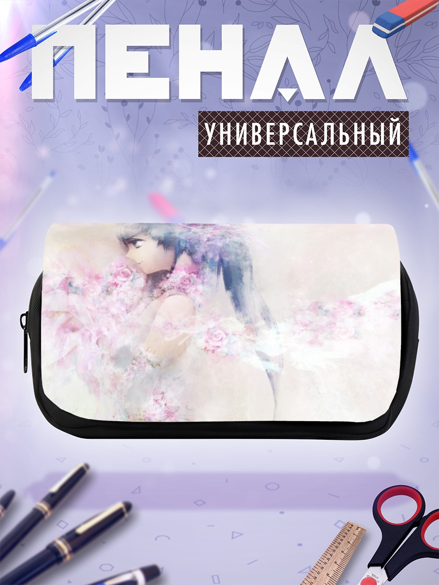 Пенал-косметичка Мику Хацунэ в цветах