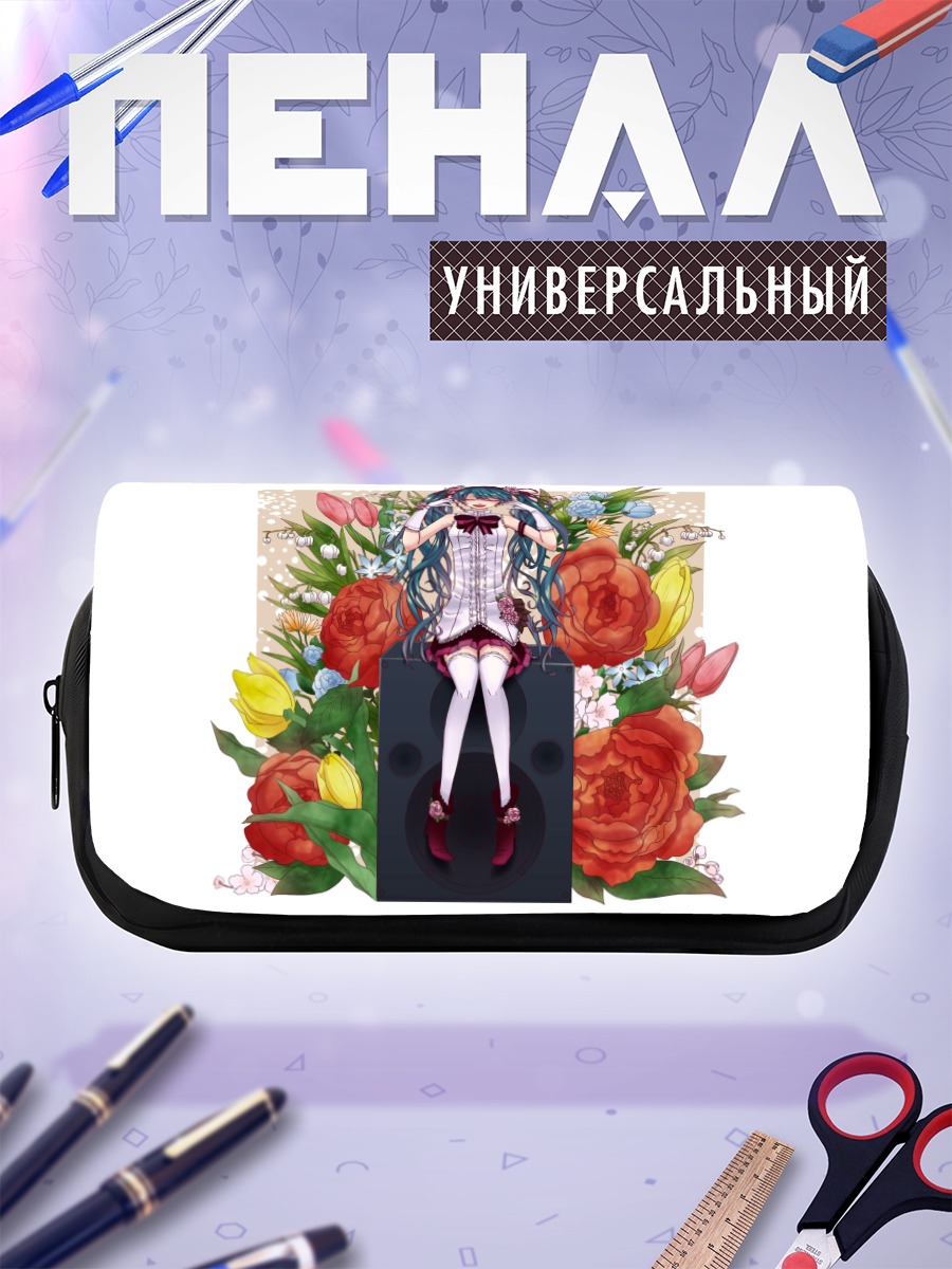 Пенал-косметичка Мику Хацунэ в розах