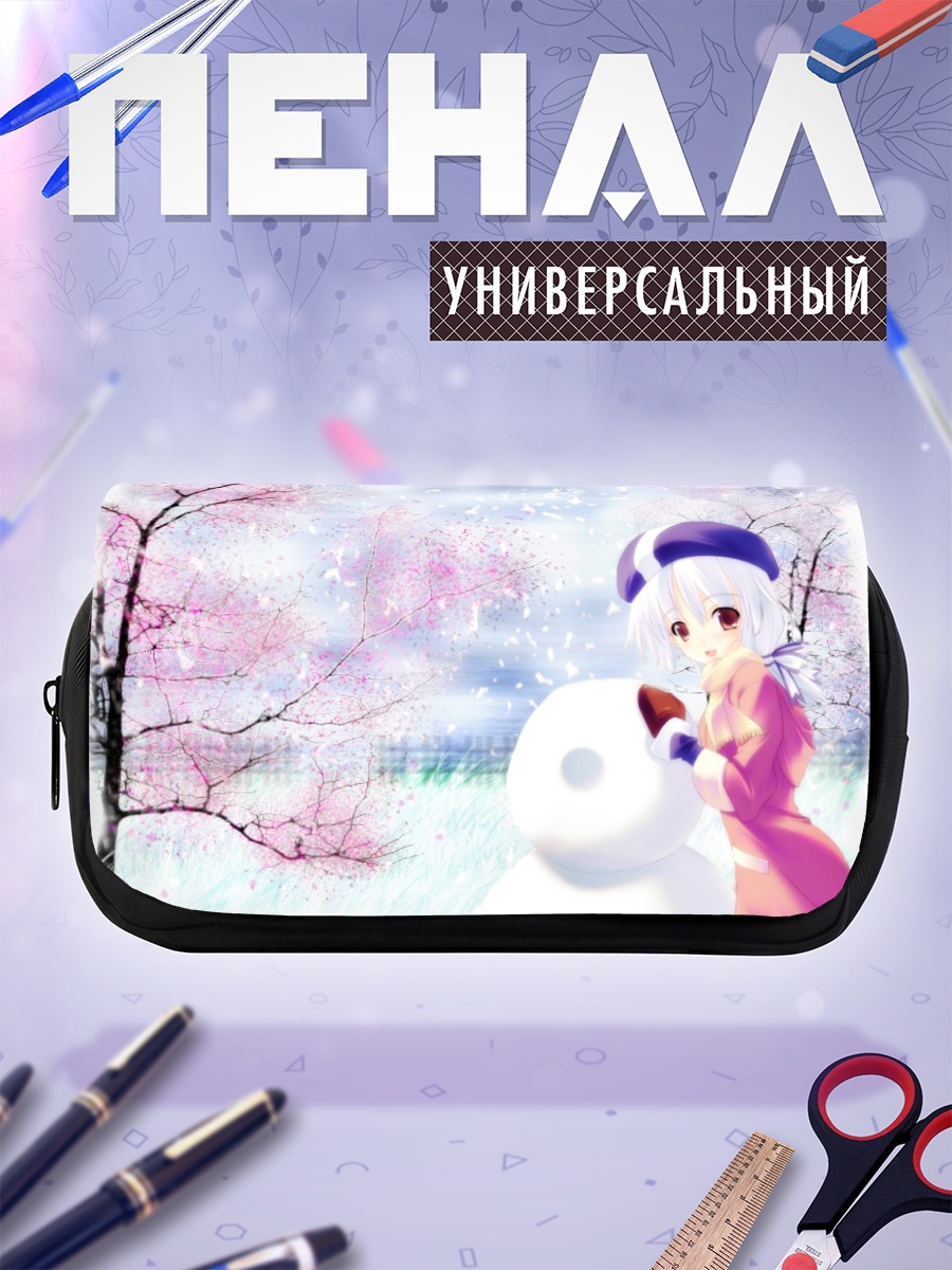 Пенал-косметичка Зимняя прогулка снеговиком