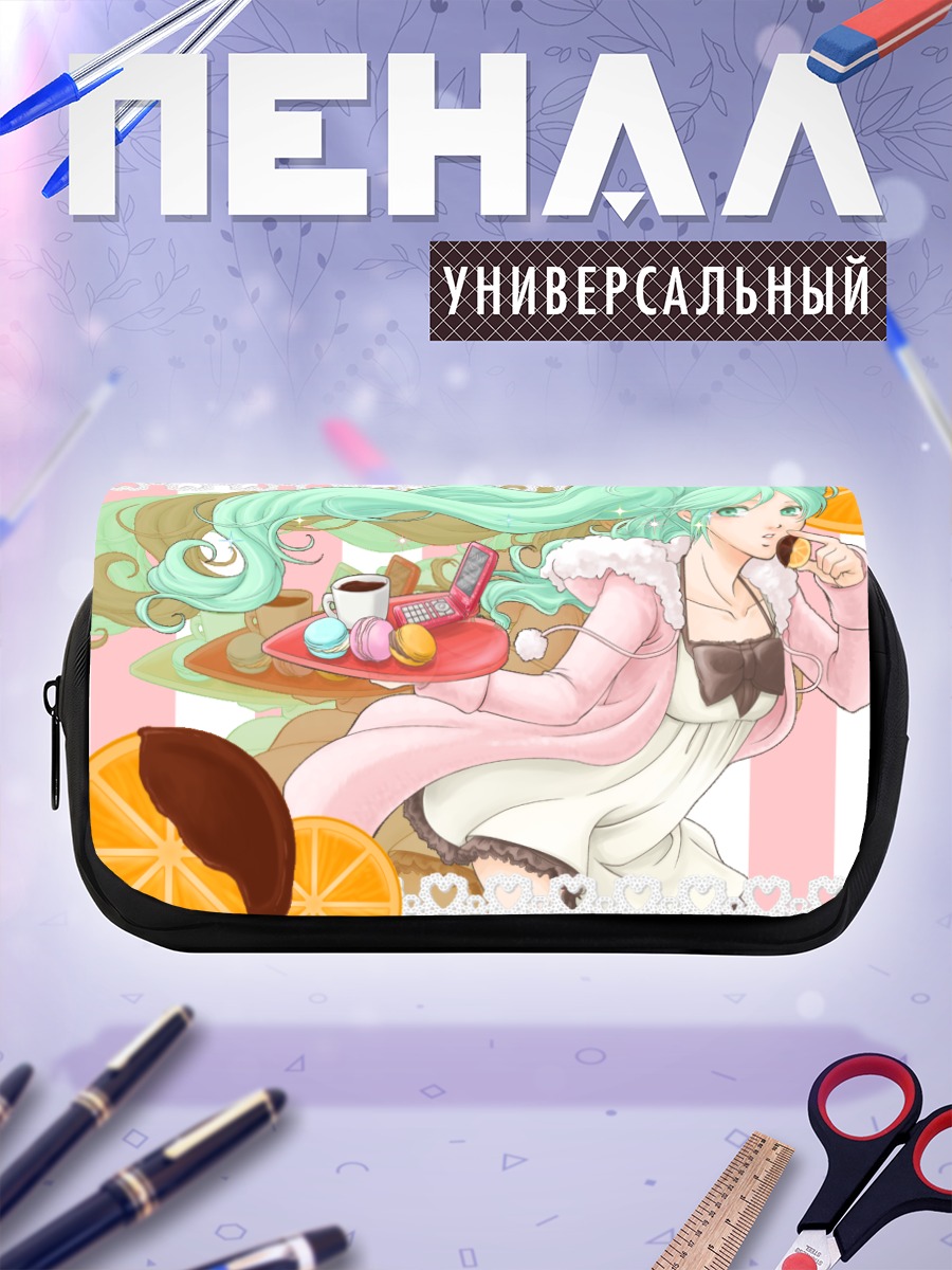Пенал-косметичка Мику Хацунэ с десертом