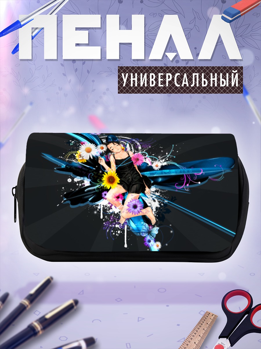 Пенал-косметичка Мику Хацунэ в цветах