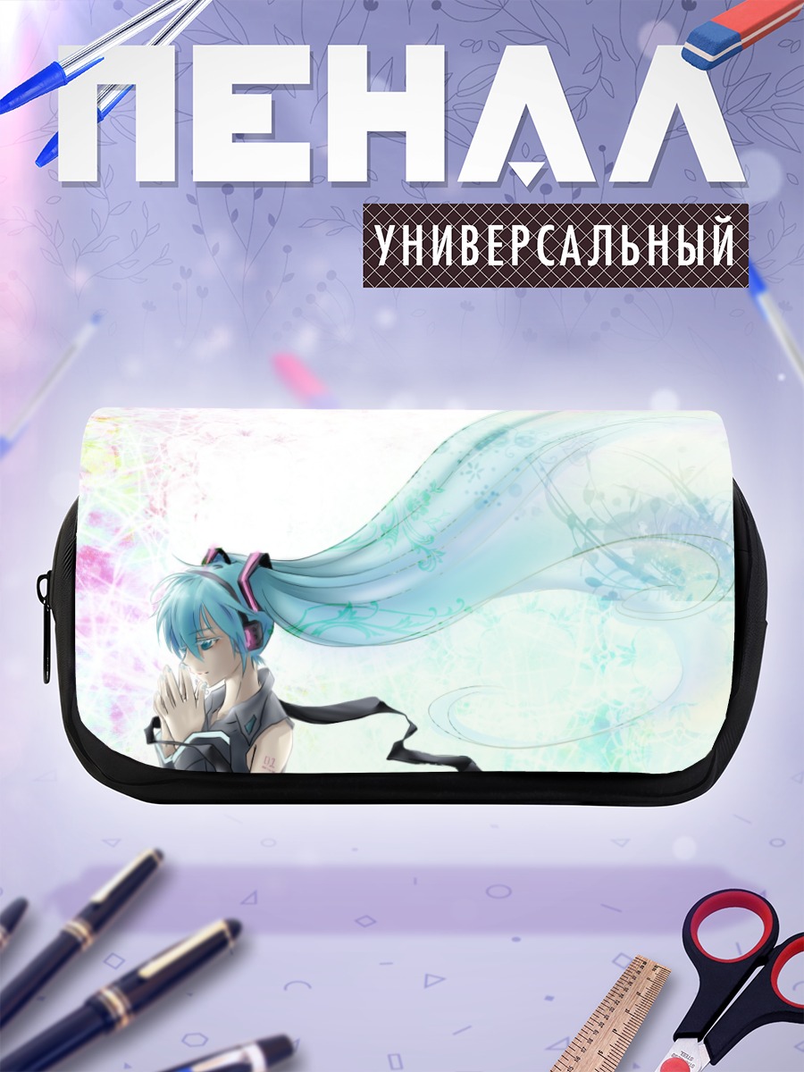 Пенал-косметичка Мику Хацунэ в цветах