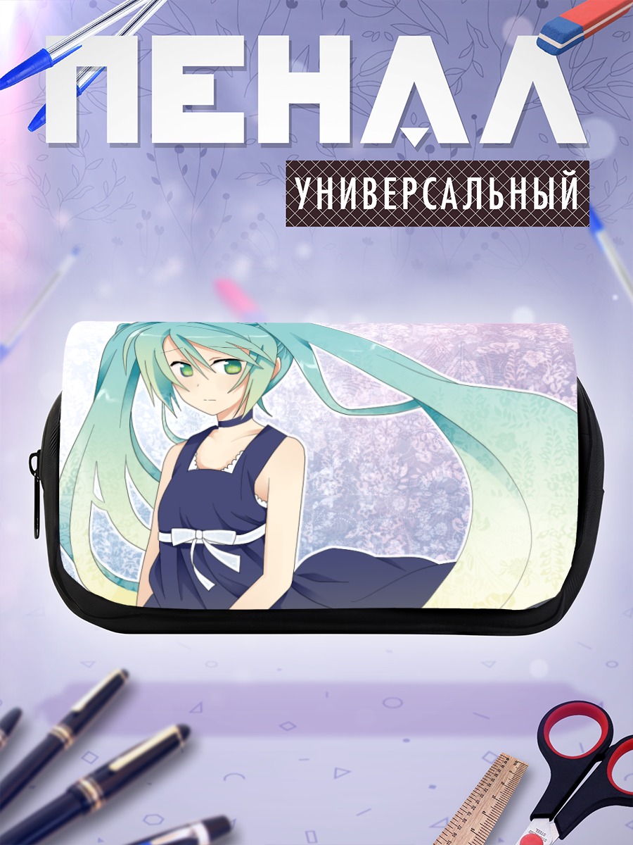 Пенал-косметичка Мику Хацунэ в цветах