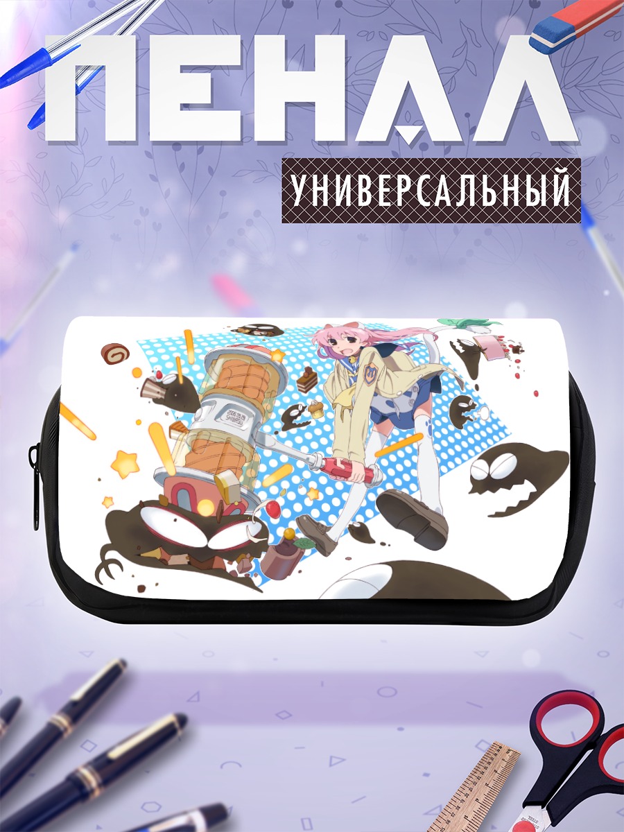 Пенал-косметичка Розовая кошкодевочка с тортом