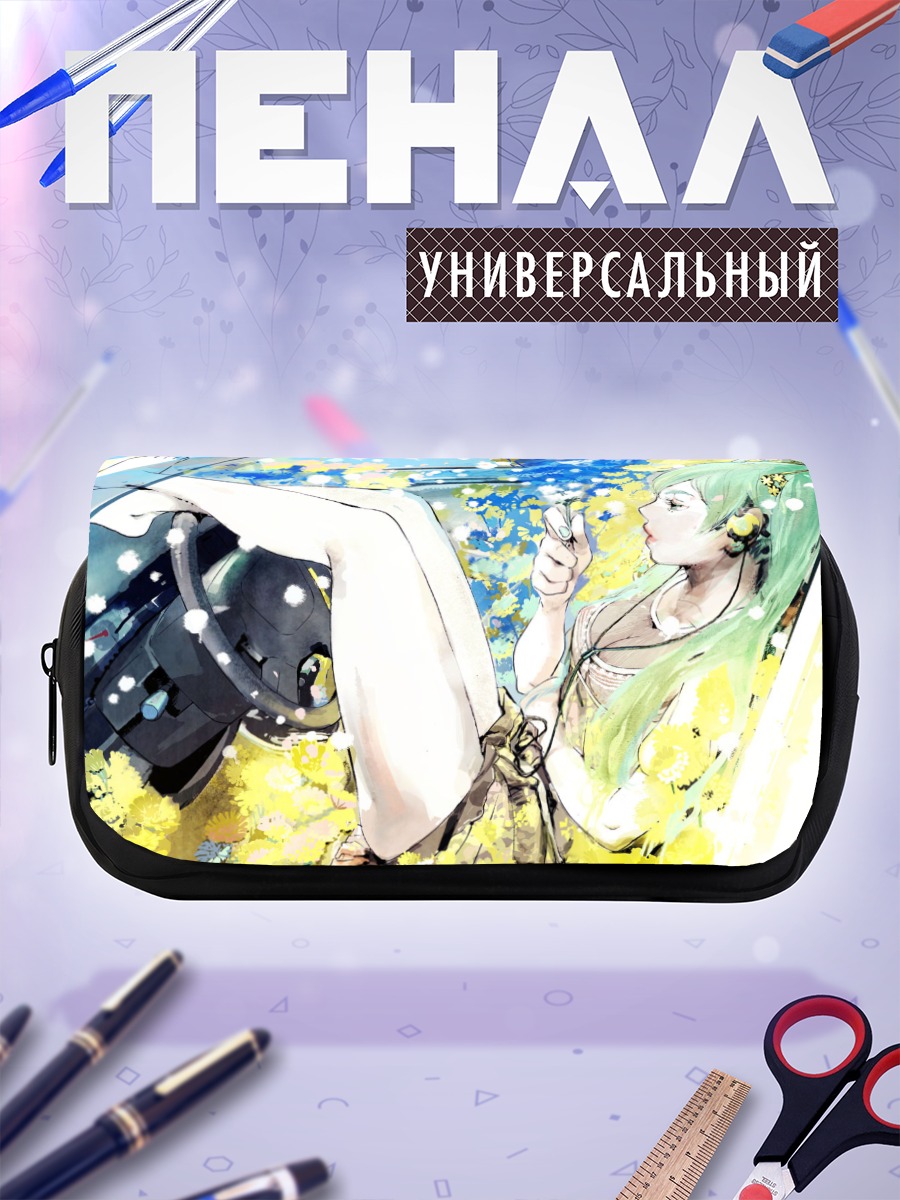 Пенал-косметичка Мику Хацунэ в цветах
