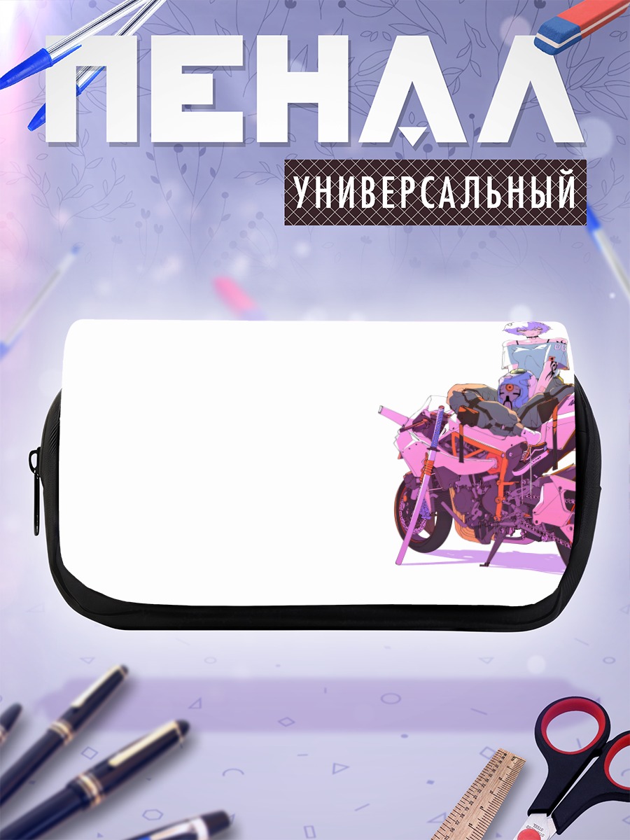 Пенал-косметичка Рей Аянами на мотоцикле