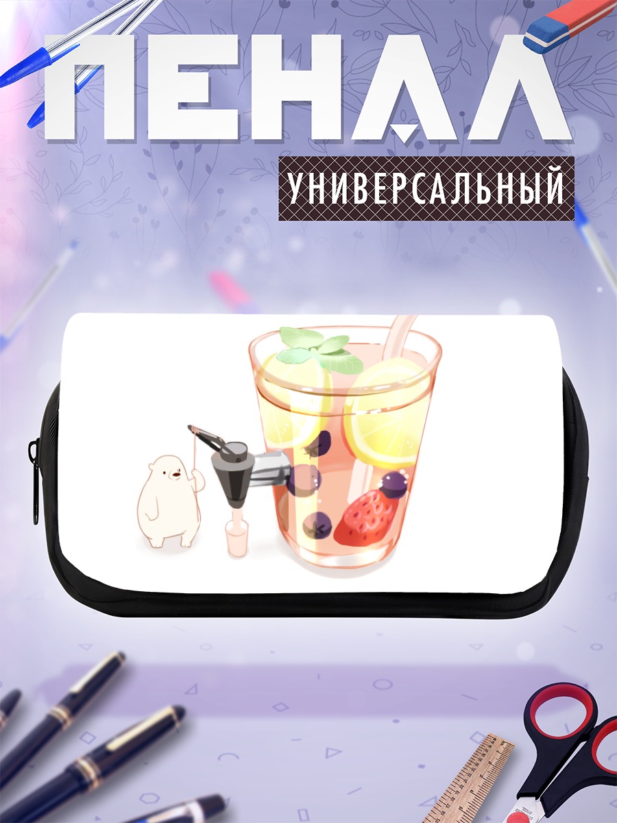 Пенал-косметичка Медвежонок с клубникой