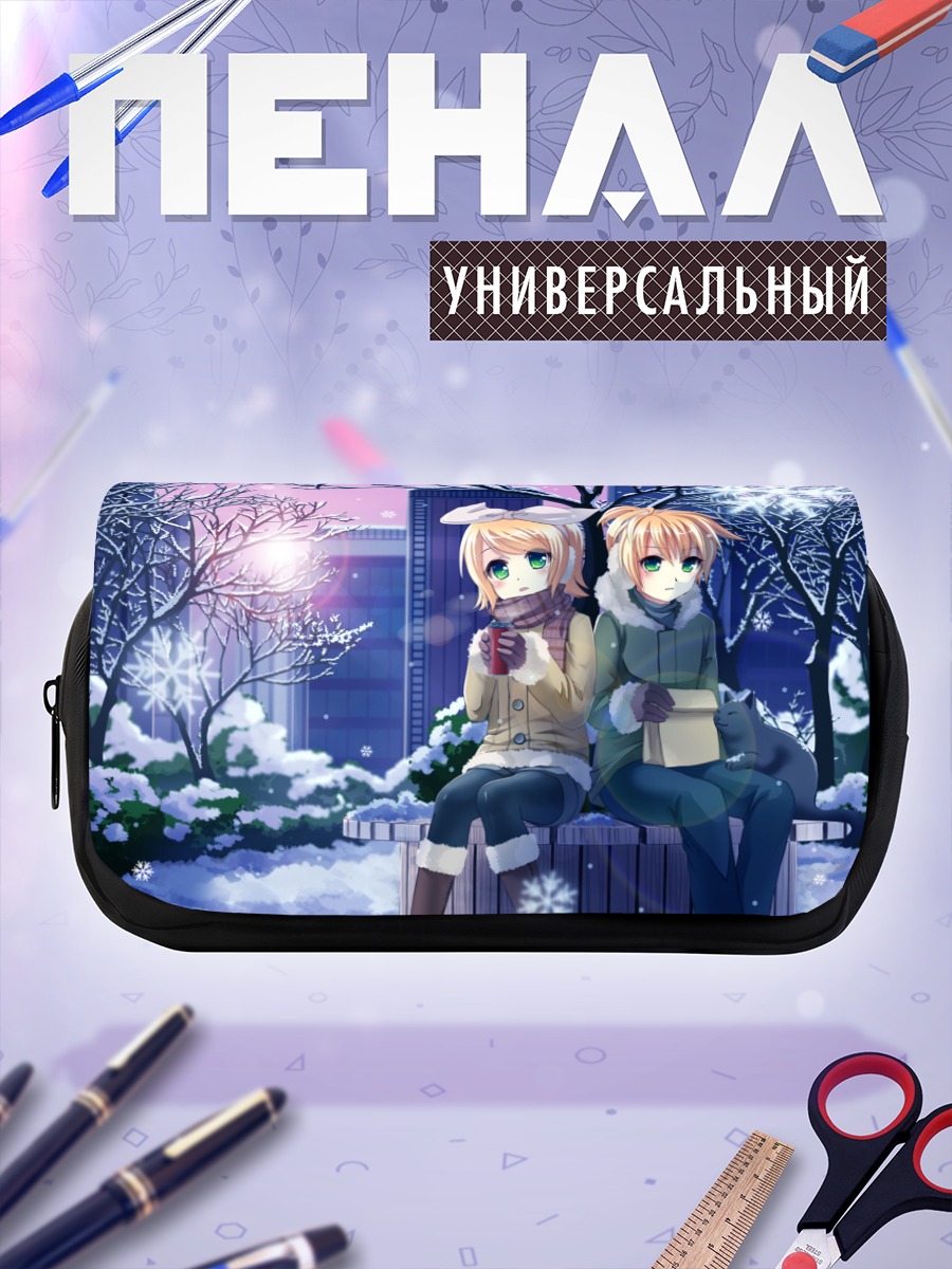 Пенал-косметичка Рин и Лен в снегу