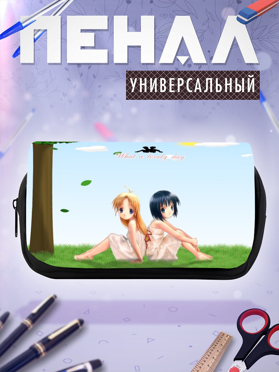 Пенал-косметичка Хацунэ и Каэдэ на лугу