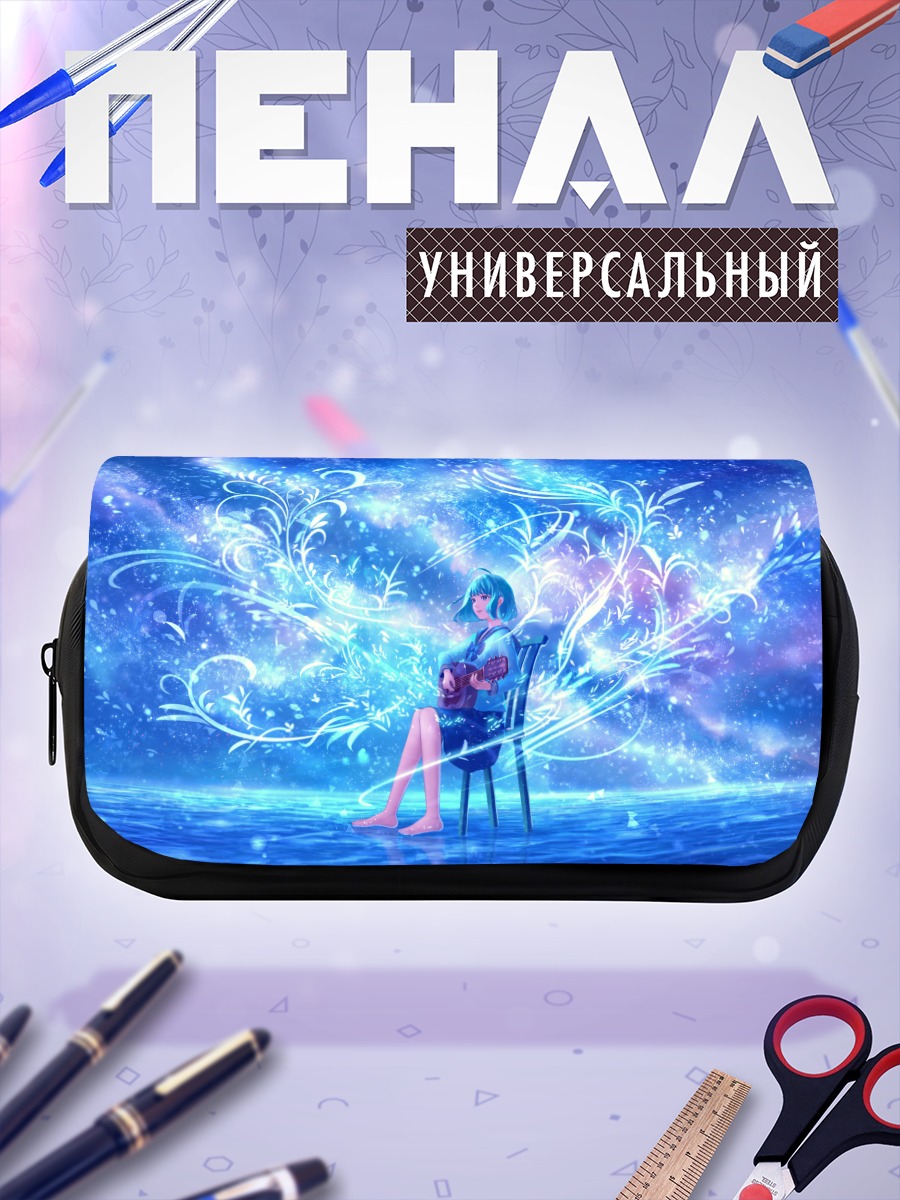 Пенал-косметичка Мику Хацунэ с гитарой