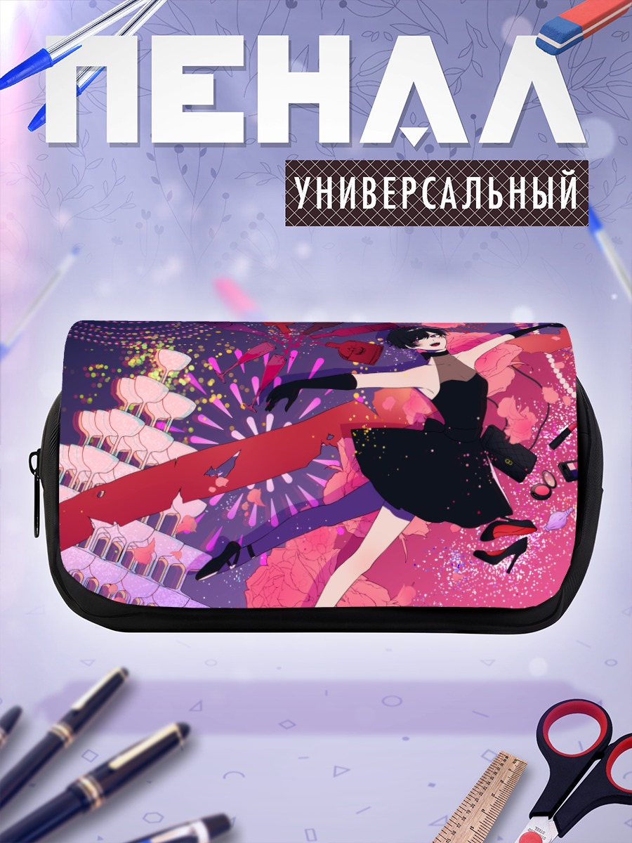 Пенал-косметичка Девушка под фейерверком