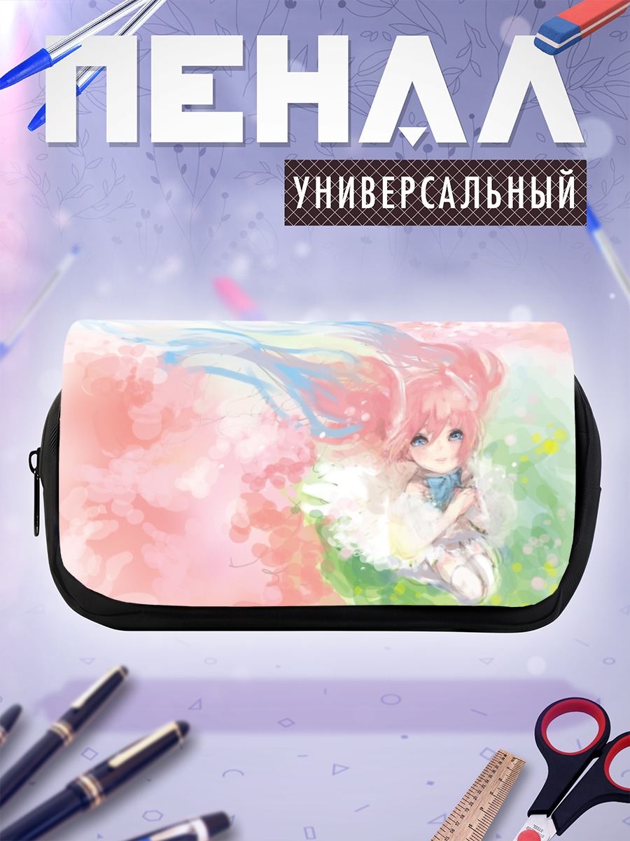 Пенал-косметичка Мику Хацунэ в цветах