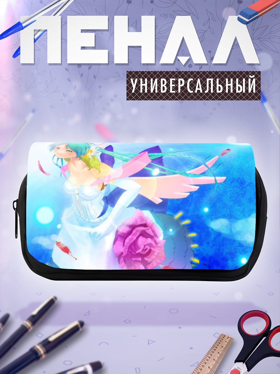 Пенал-косметичка Мику Хацунэ в цветах