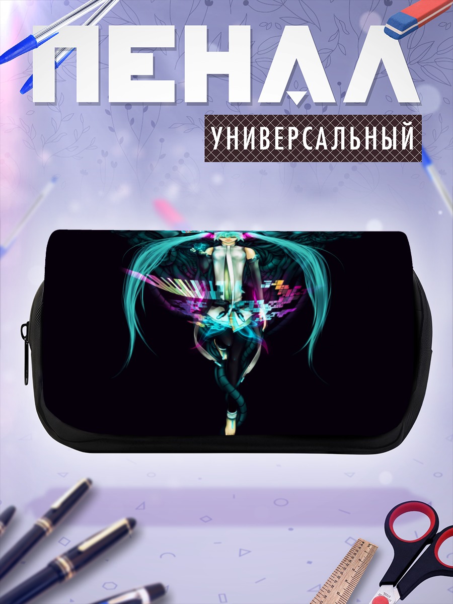 Пенал-косметичка Мику Хацунэ в неоне