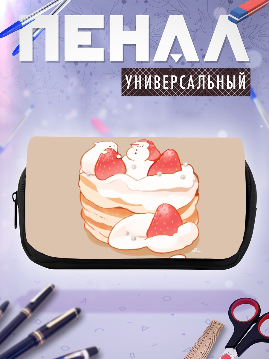 Пенал-косметичка Снеговик с клубникой