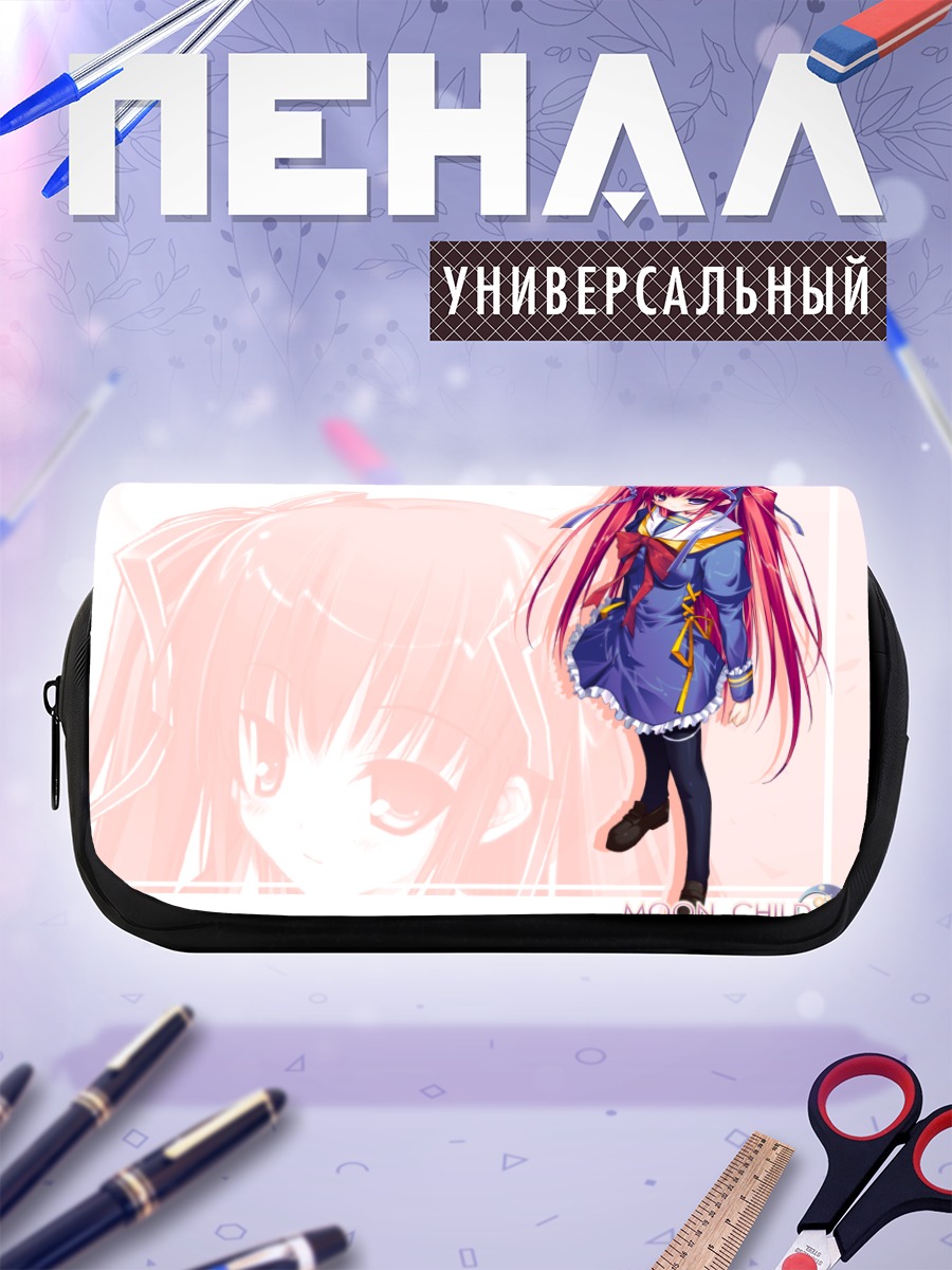 Пенал-косметичка Девушка с розовыми волосами