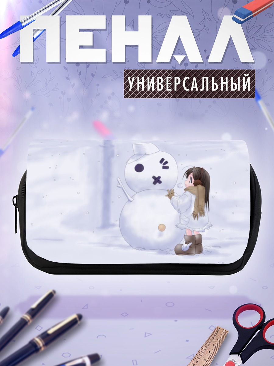 Пенал-косметичка Девочка и снеговик