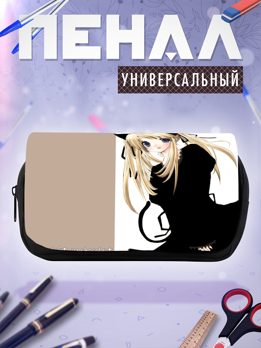Пенал-косметичка Девушка-кошка в черном