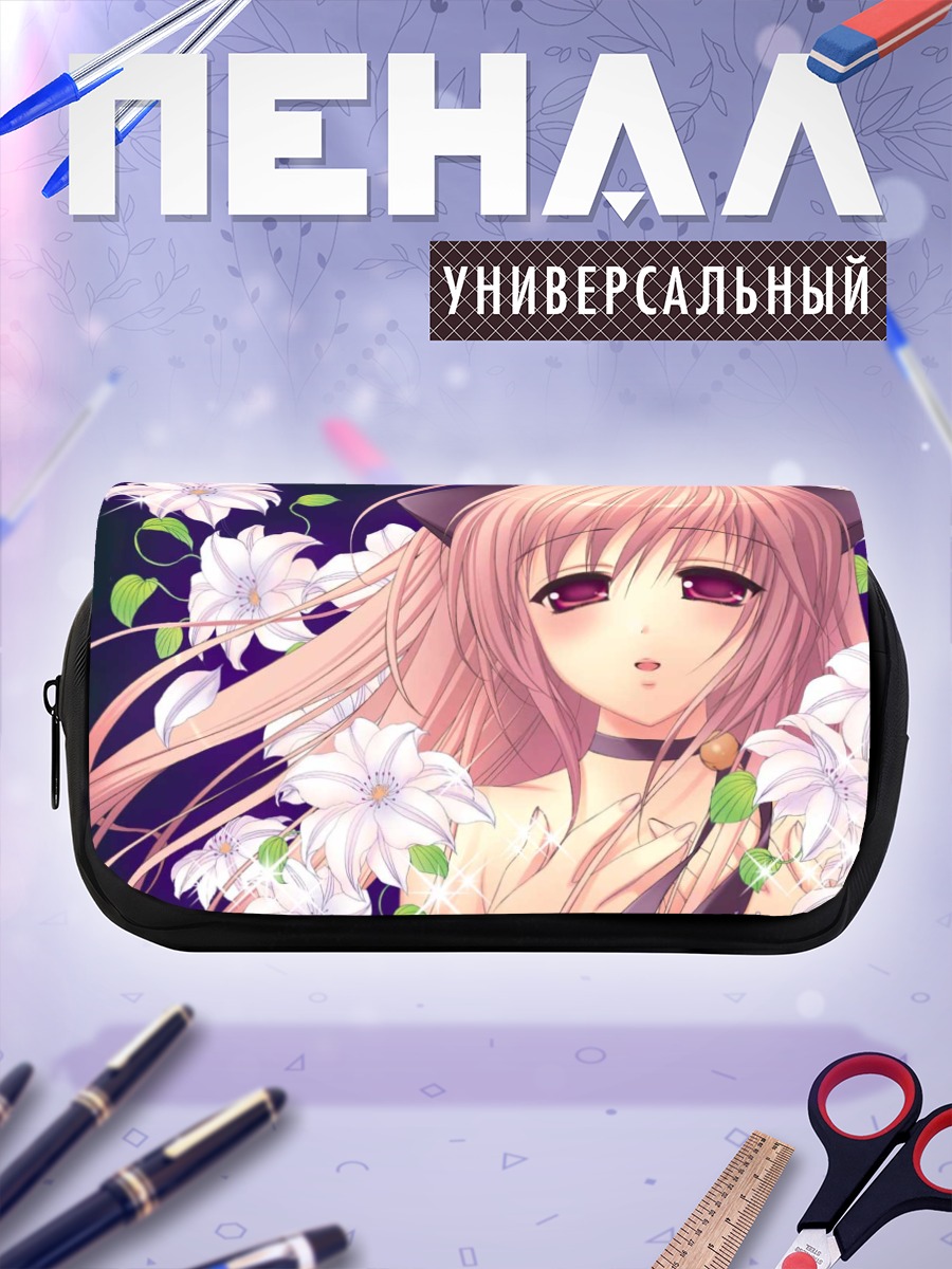 Пенал-косметичка Кошка в цветах