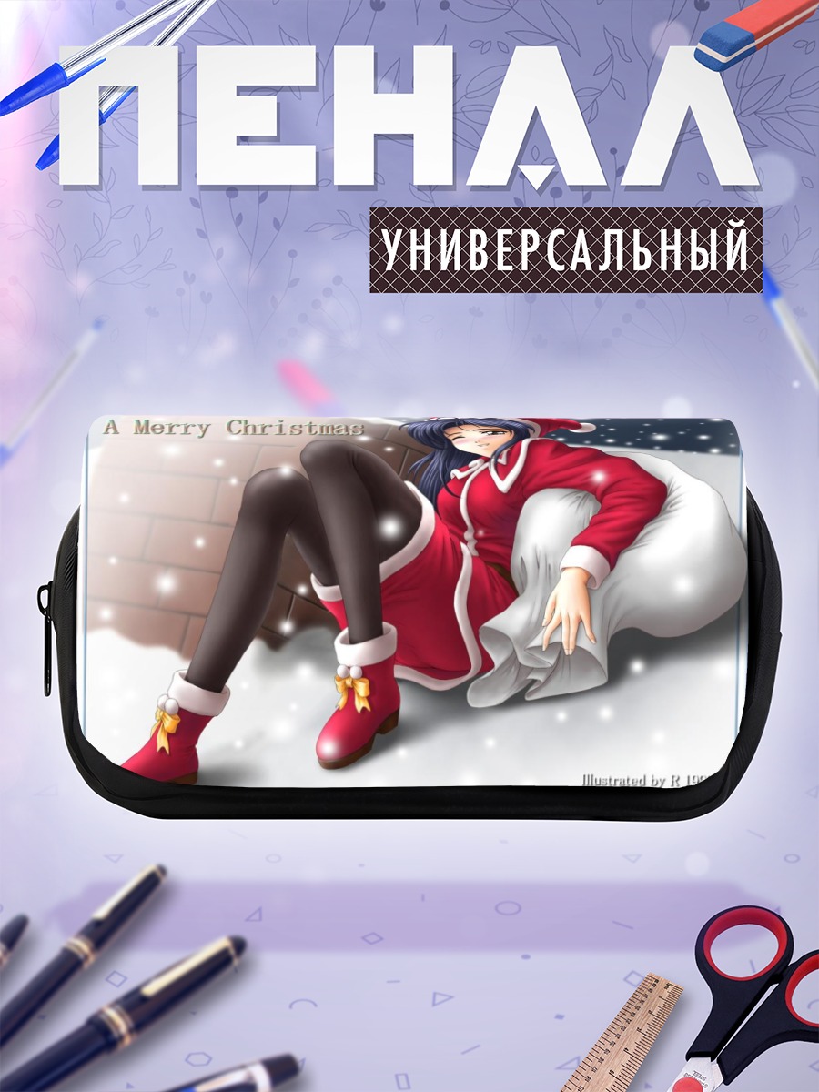 Пенал-косметичка Девушка в костюме Санты