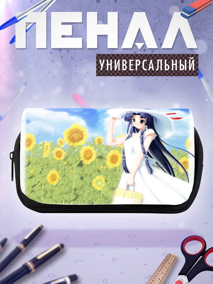 Пенал-косметичка Мику Хацунэ в подсолнухах