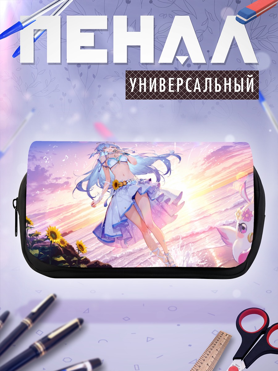 Пенал-косметичка Мику Хацунэ в подсолнухах