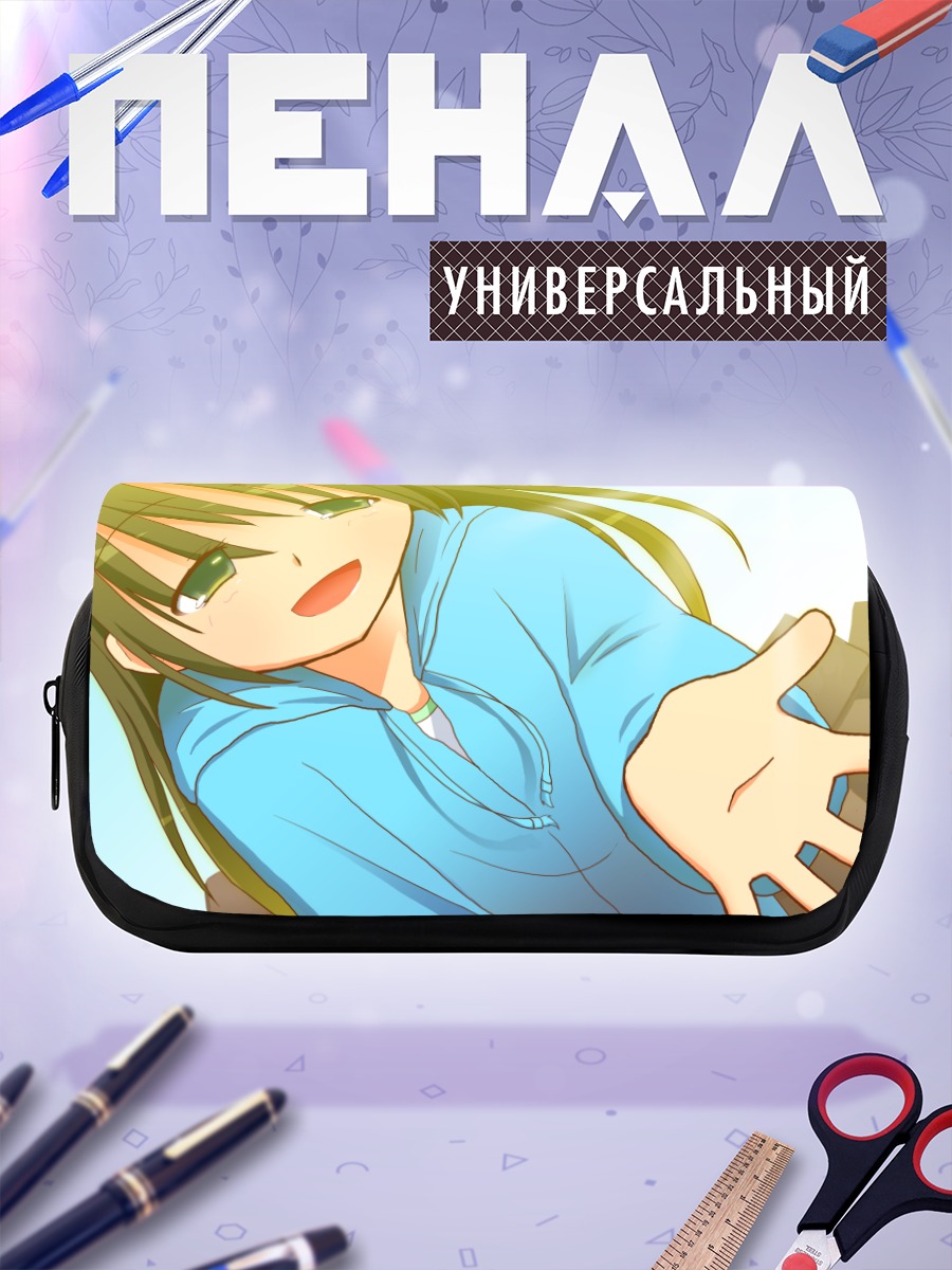 Пенал-косметичка Девушка с зелеными волосами