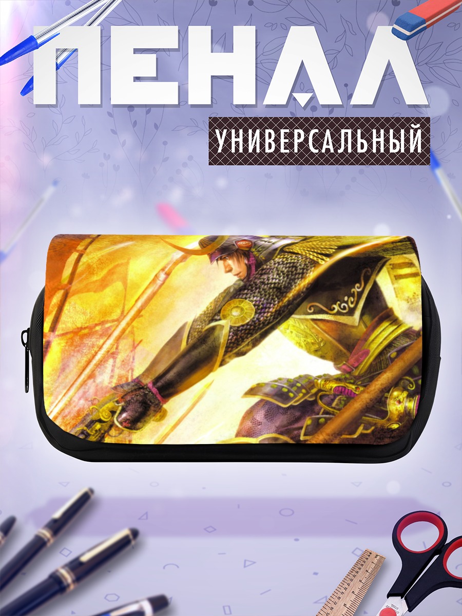 Пенал-косметичка Японский воин в золоте