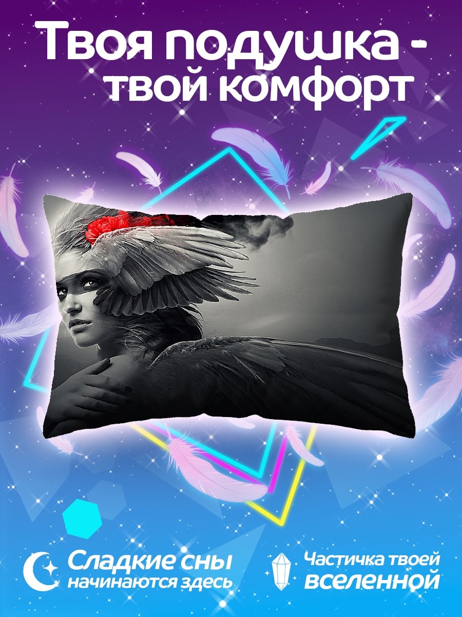 Подушка Девушка с птицей