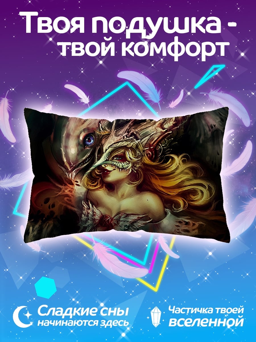Подушка Девушка с птицей