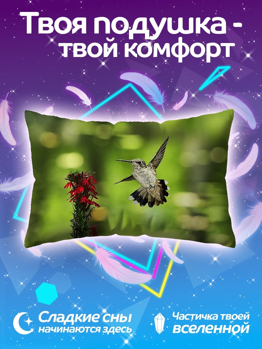 Подушка Колибри у цветка