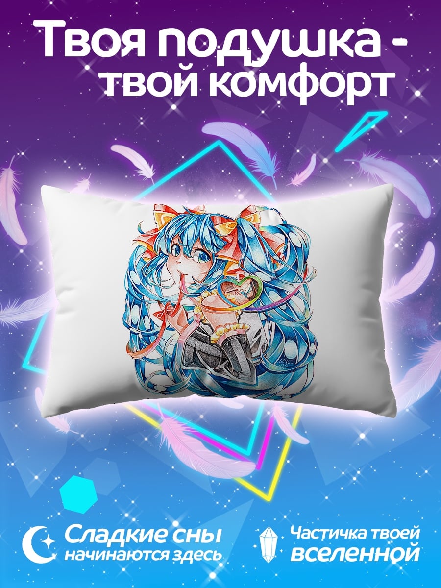 Подушка мику акварель