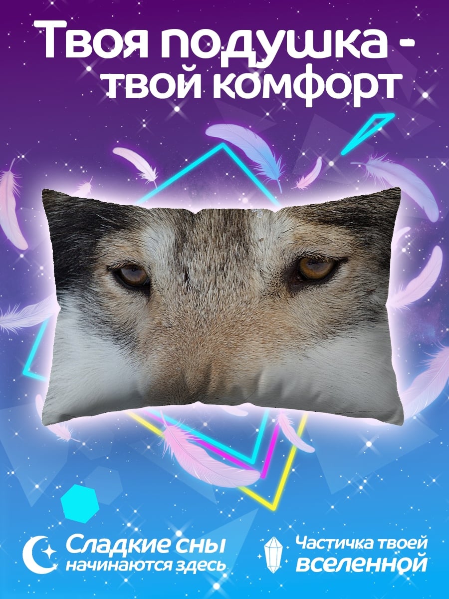Подушка Крупный план волка