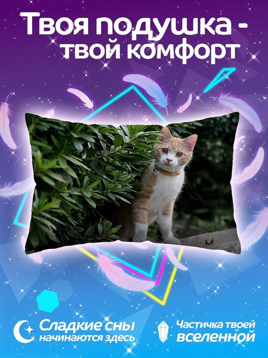 Подушка Кот у кустов