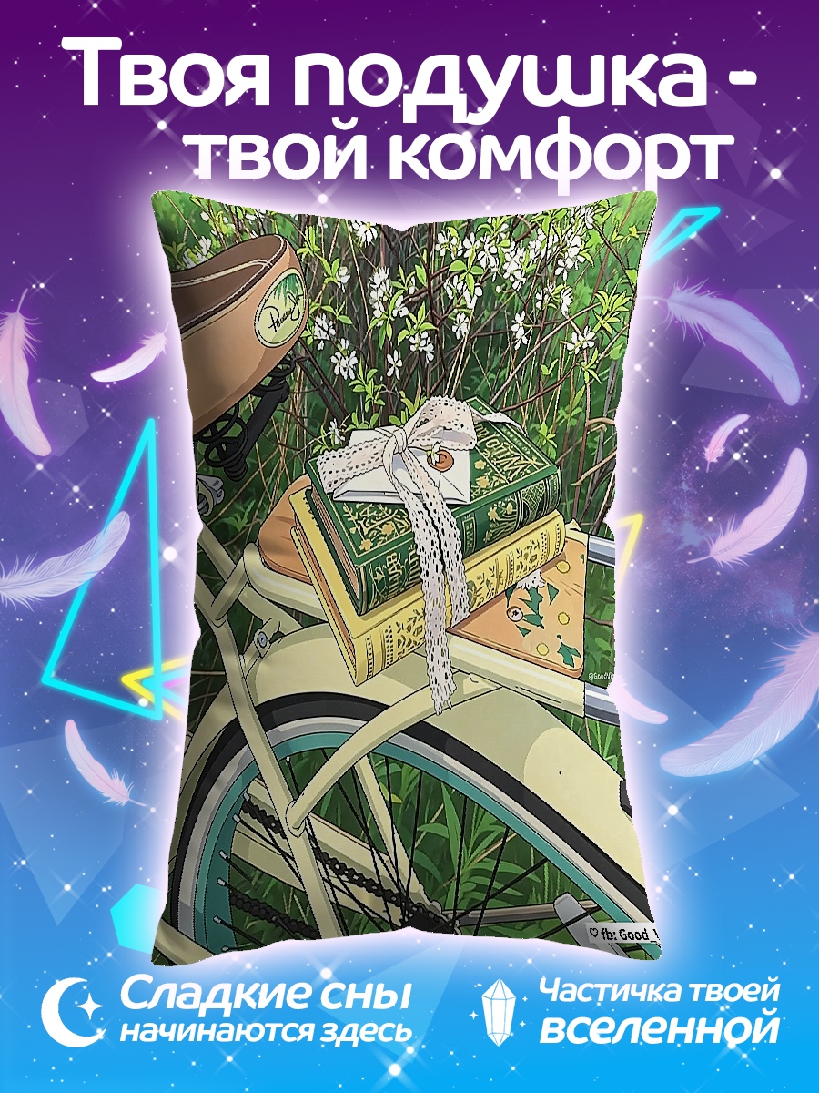 Подушка Книги на велосипеде