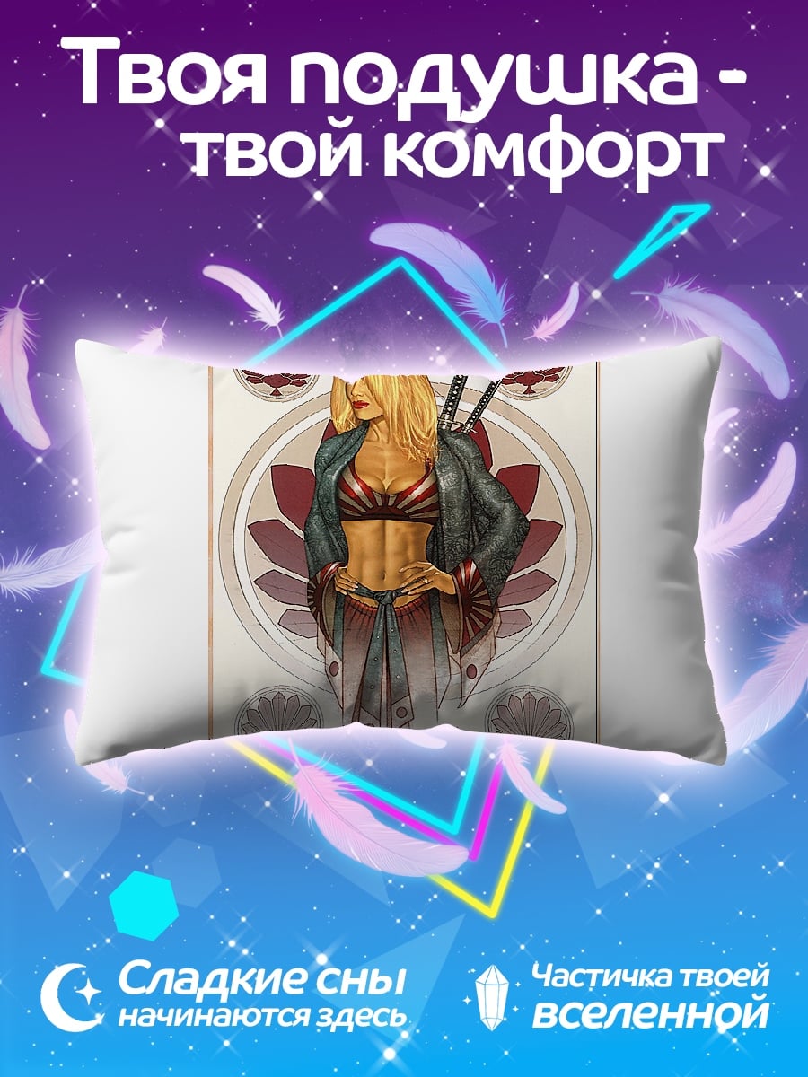 Подушка девушка самурай