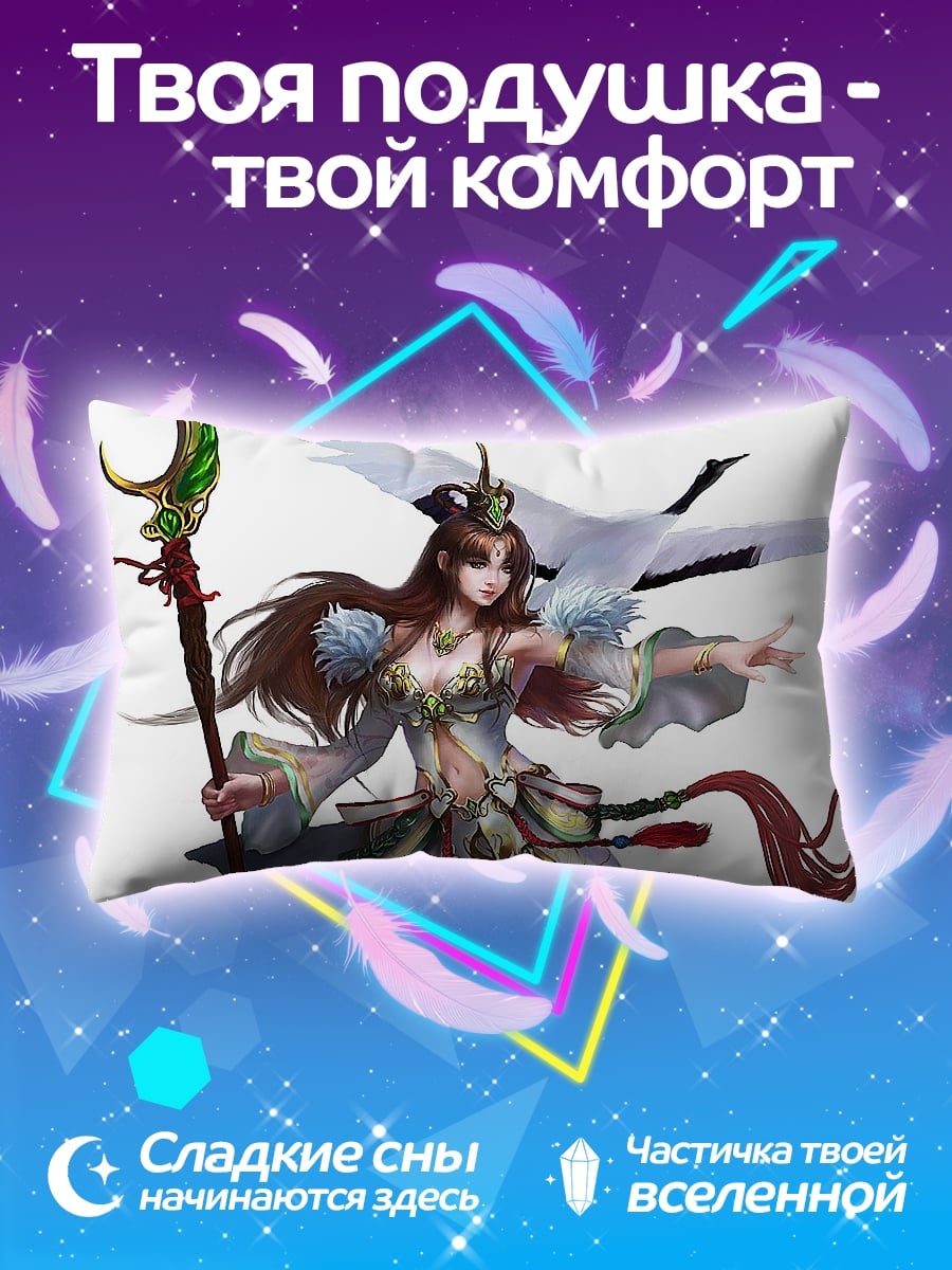 Подушка богиня с журавлями