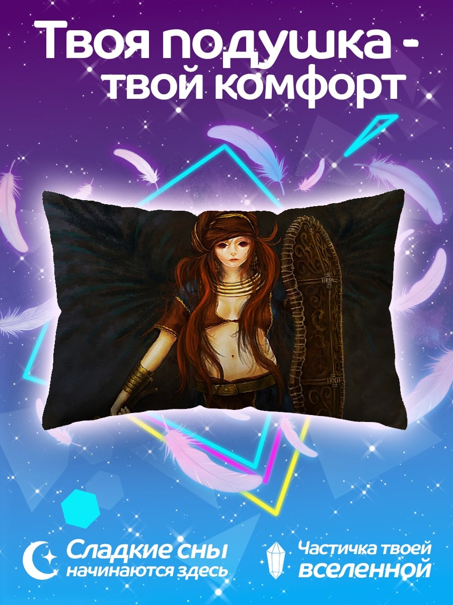 Подушка ангел с щитом