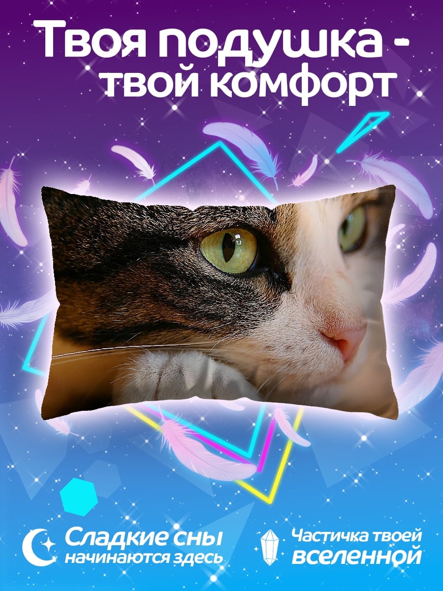 Подушка зеленые глаза кошка