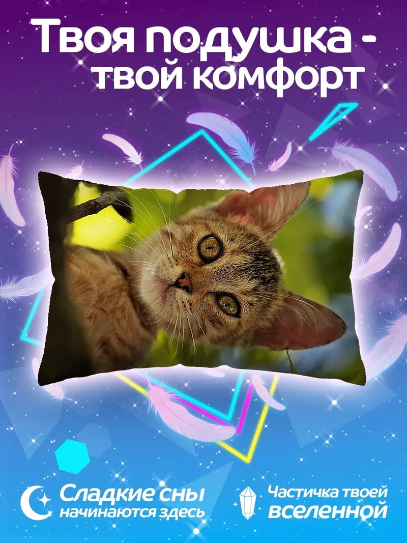Подушка любопытный котенок