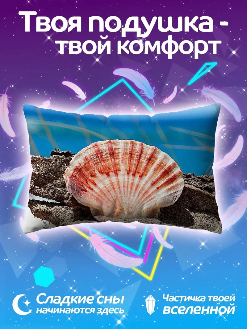 Подушка морская ракушка на берегу