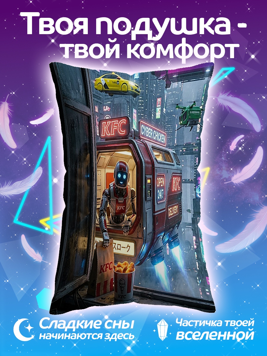 Подушка Киберпанк робот