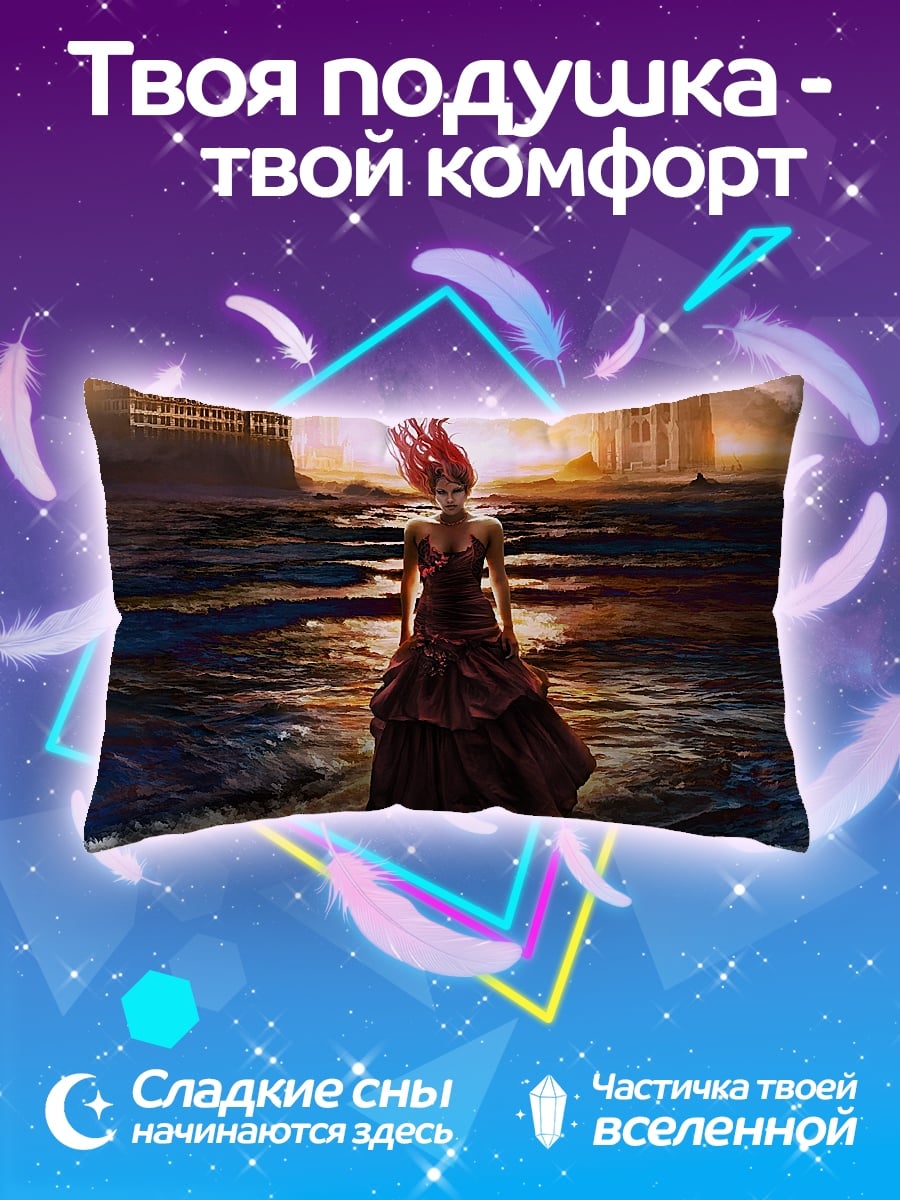 Подушка Девушка в красном платье