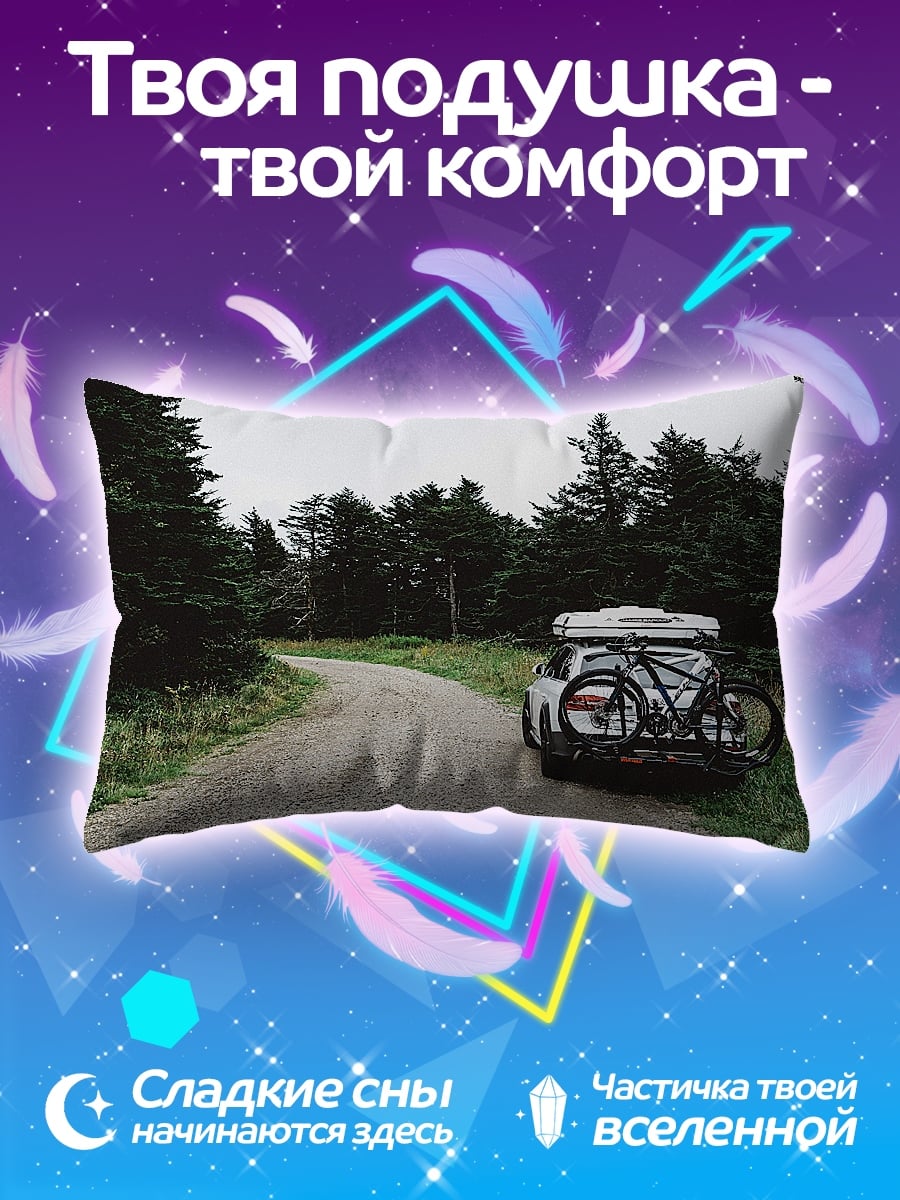 Подушка Автомобиль в лесу