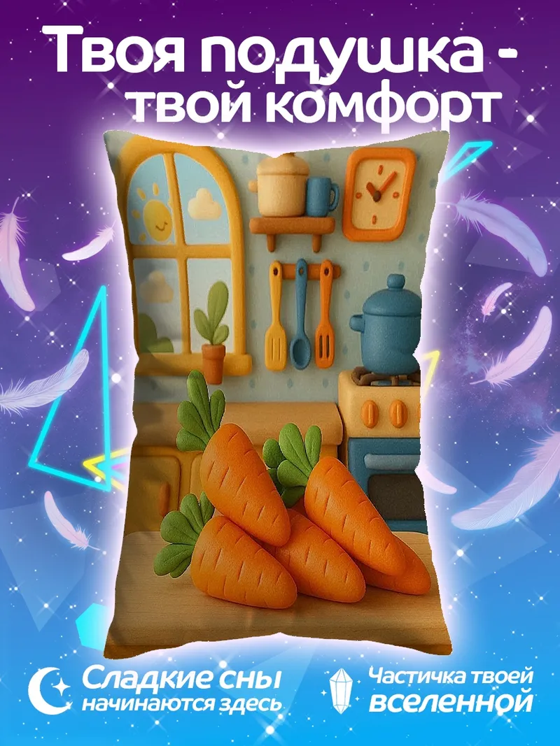 Подушка Морковная кухня