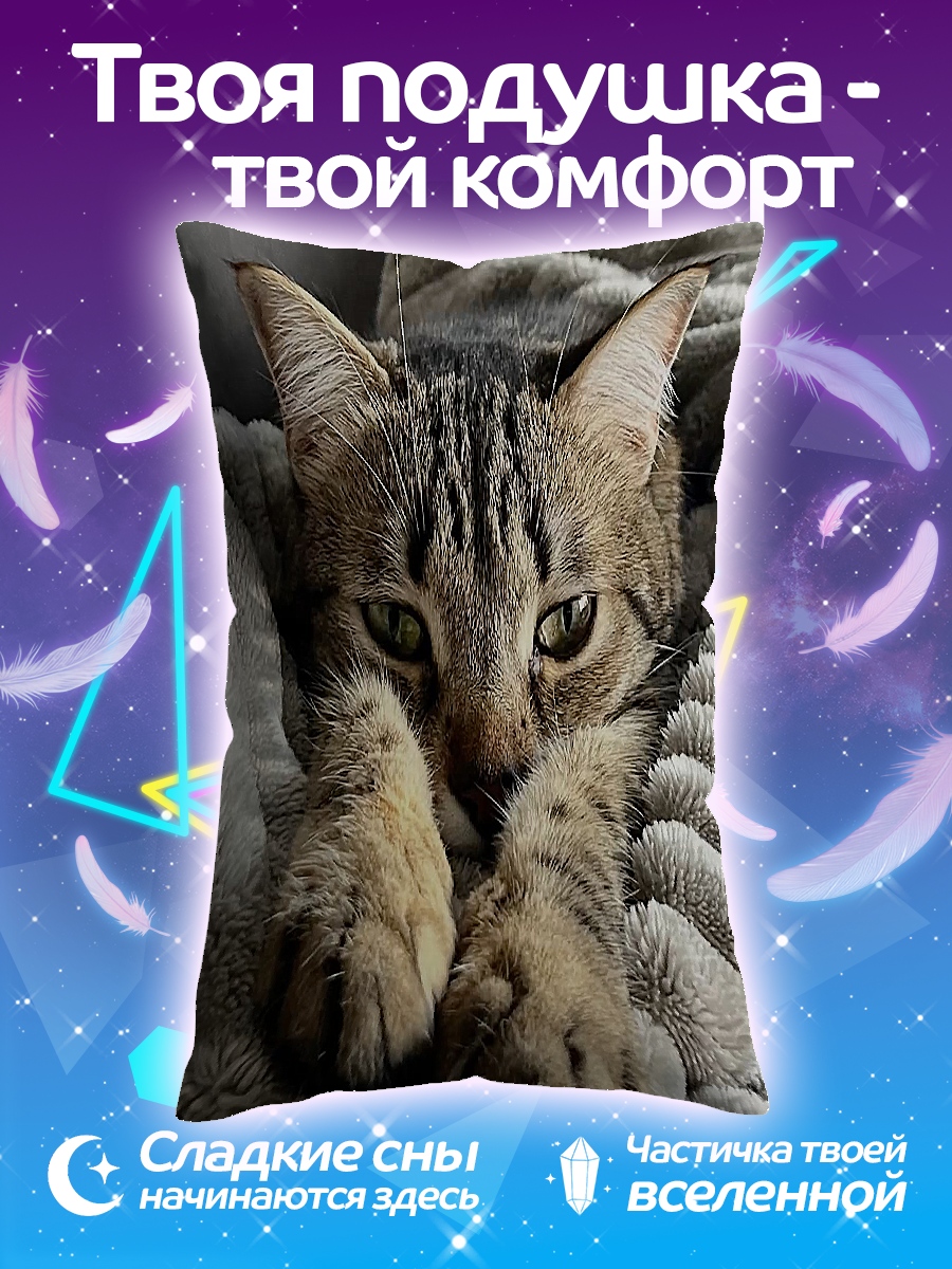 Подушка Кот в пледе